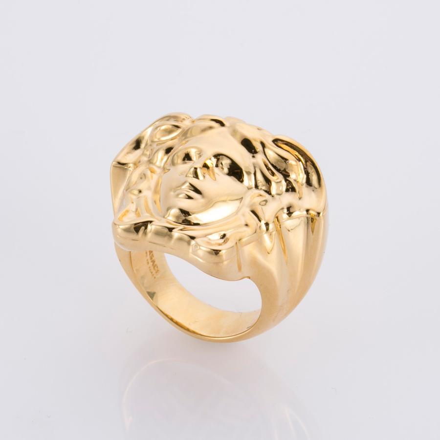 GIANNI VERSACE ビンテージリング Vintage Silver/ Gold Quilted Gianni Versace Medusa