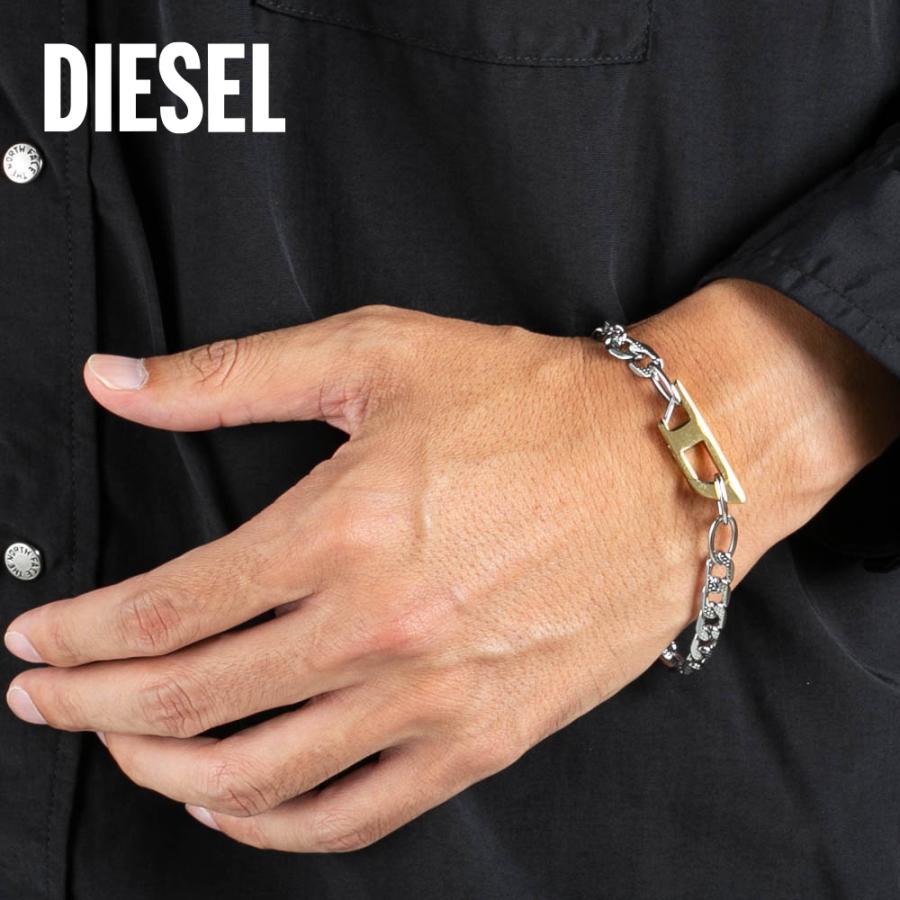 DIESEL（ディーゼル） ロゴチェーンブレスレット DX1338040 フィット