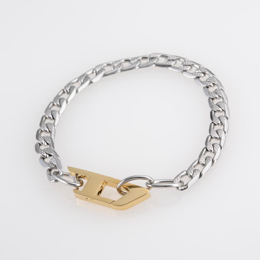DIESEL（ディーゼル） ロゴチェーンブレスレット DX1338040 フィット