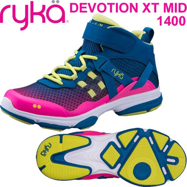 【当店限定販売】 RYKAライカ フィットネス DEVOTION XT MID (ブルー×ピンク) F4334M-1400(22.0〜26.5cm/レディース/メンズ)ディボーションXTミッド, ホビーライフジャパンWEST 37b25b58