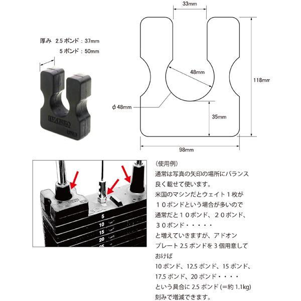 アドオンプレート（5ポンド＝約2.3kg） IVANKO ケーブルマシン