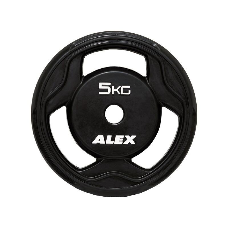 ALEX社製 BPRラバープレート 5kg BPR-5 Φ28mmバーベルプレート 