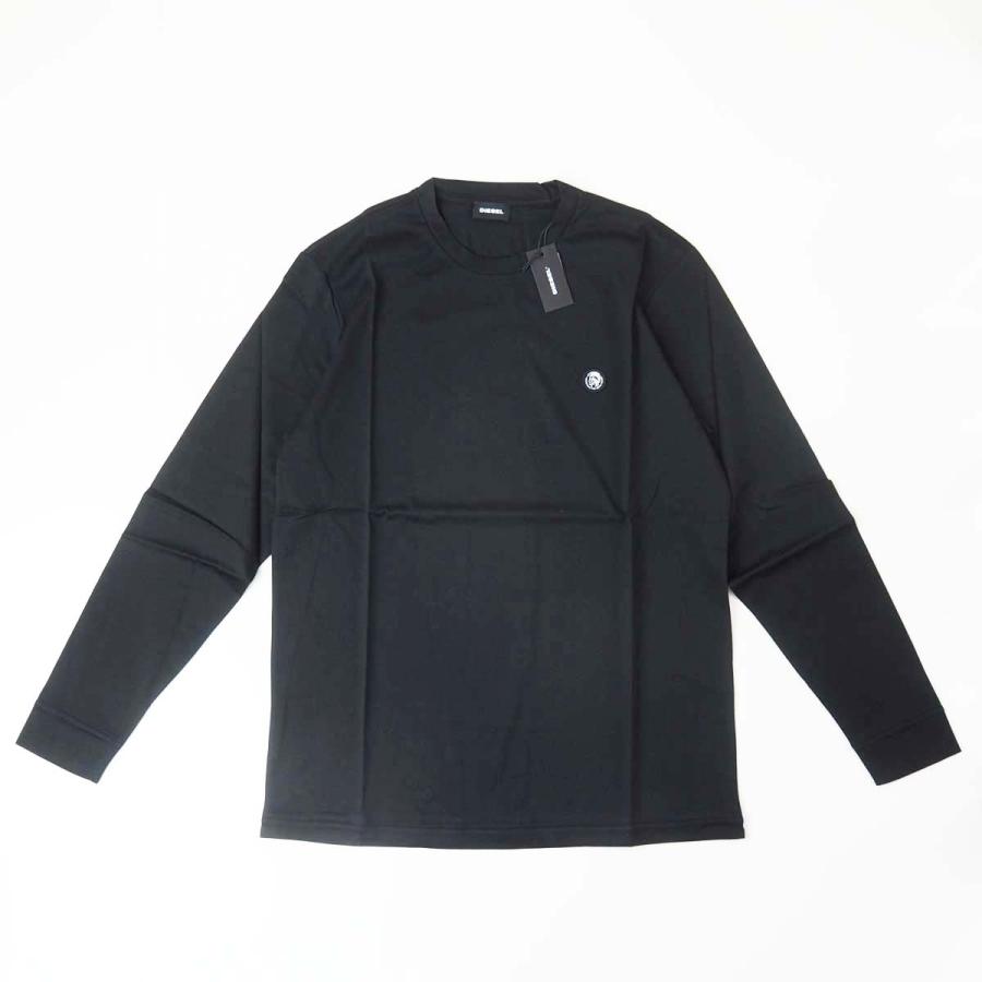 DIESEL（ディーゼル） ワンポイント ロゴ 長袖 Tシャツ ロンT ブラック