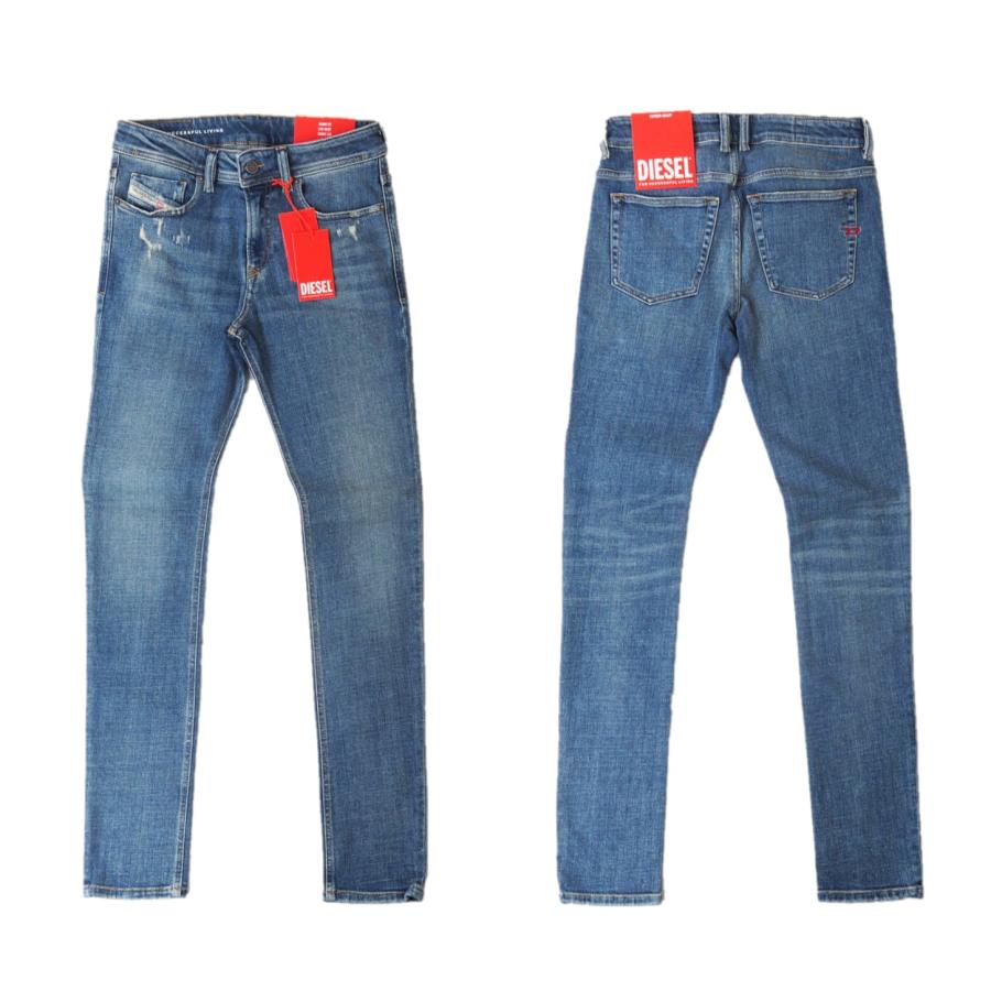 DIESEL（ディーゼル） SLEENKER 09E43 メンズ ダメージ加工 ストレッチ 