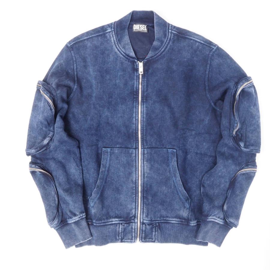 DIESEL ディーセル S-GINNET メンズ ウォッシュ加工 MA-1 ジップアップ 