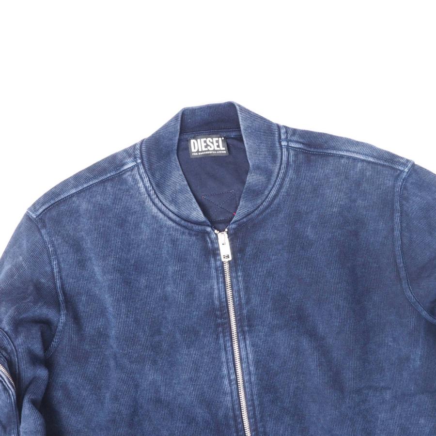DIESEL ディーセル S-GINNET メンズ ウォッシュ加工 MA-1 ジップアップ 