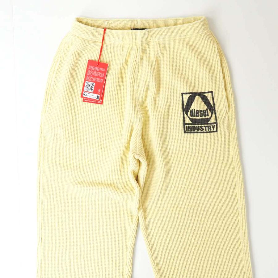新品アウトレット DIESEL ディーゼル P-MARK-WAFFLE ワッフルロゴ スウェットパンツ イエロー_3