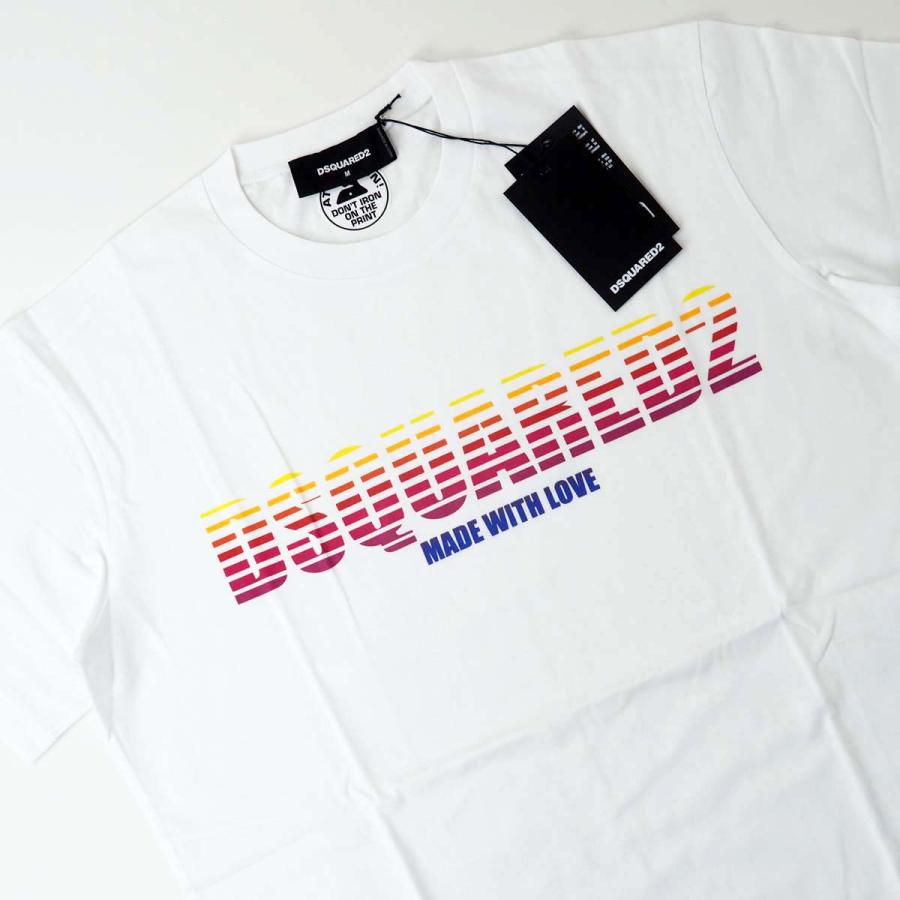 DSQUARED2 S71GD1393 グラデーション ロゴ 半袖Tシャツ DSQUARED2 ディースクエアード S71GD1393 グラデーションロゴ プリント