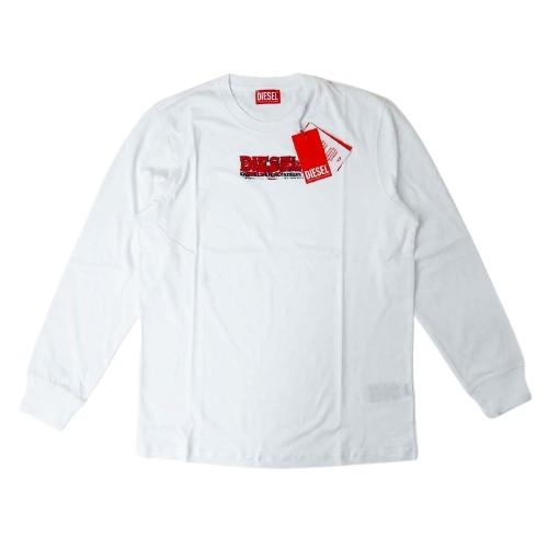 DIESEL（ディーゼル） 発泡ロゴ プリント レギュラー フィット 長袖 T