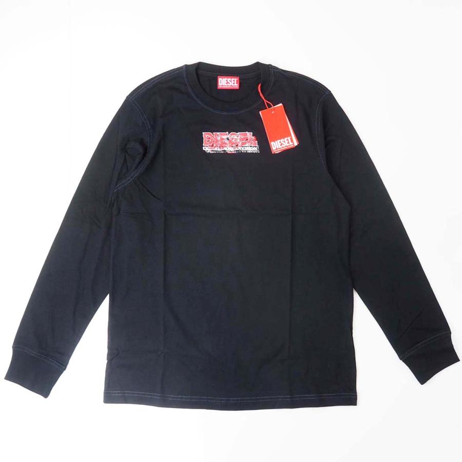 DIESEL（ディーゼル） 発泡ロゴ プリント レギュラー フィット 長袖 T