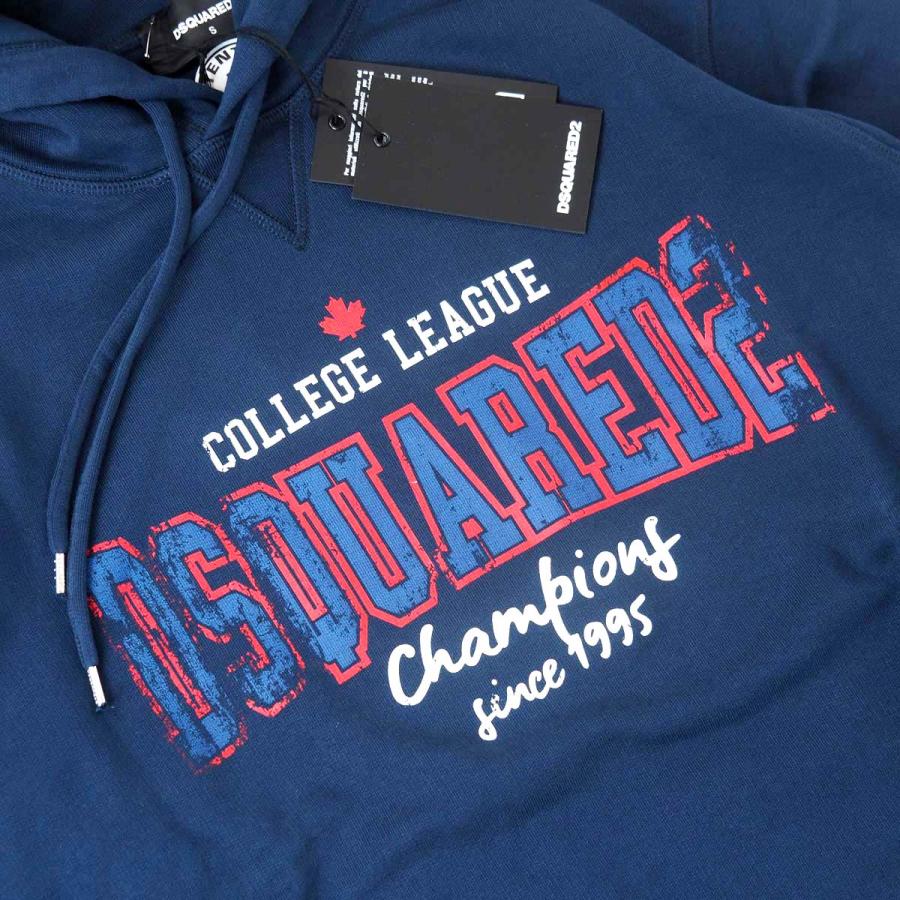 『名作』　ディースクエアード パーカー　ミラーロゴ　完売品　ネイビー　【L】 名作』 ディースクエアード パーカー ミラーロゴ 完売品