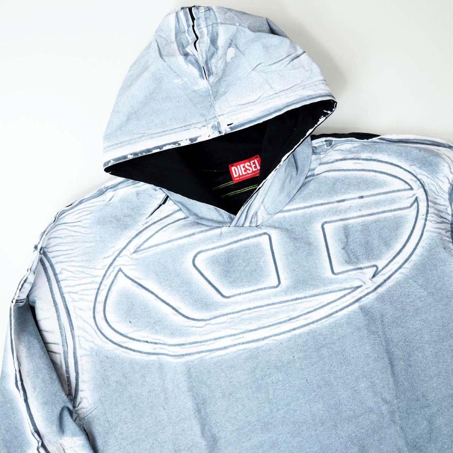 【美品】 DIESEL オーバーサイズ Dロゴ フーディ パーカー DIESEL（ディーゼル） T Ox Hood コーティング加工 オーバルD ロゴ