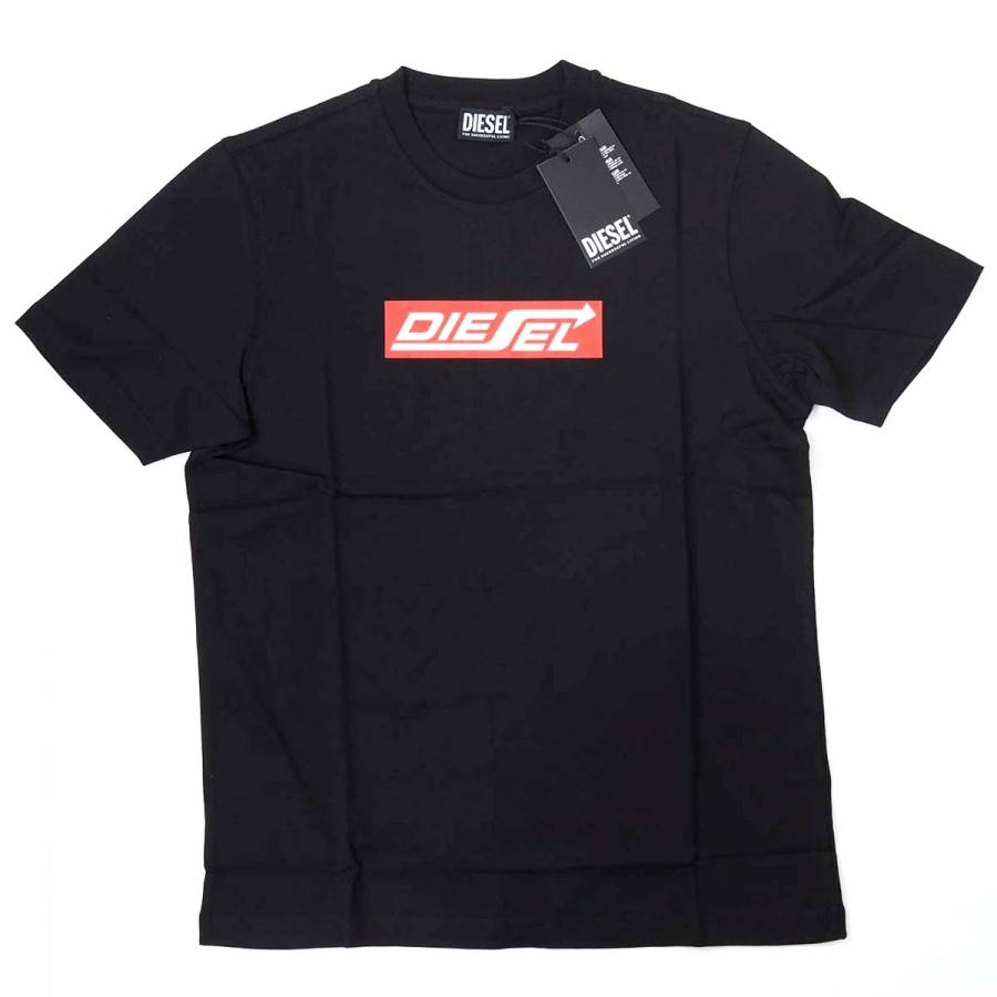 DIESEL ブラック 半袖Tシャツ Sサイズ DIESEL（ディーゼル） メンズ ボックスロゴ クルーネック 半袖 Tシャツ