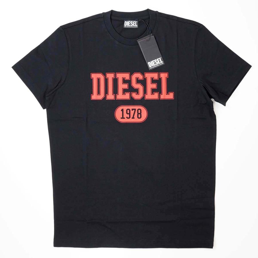 DIESEL ロゴプリント Tシャツ 黒 DIESEL（ディーゼル） メンズ ロゴ プリント クルーネック 半袖 T