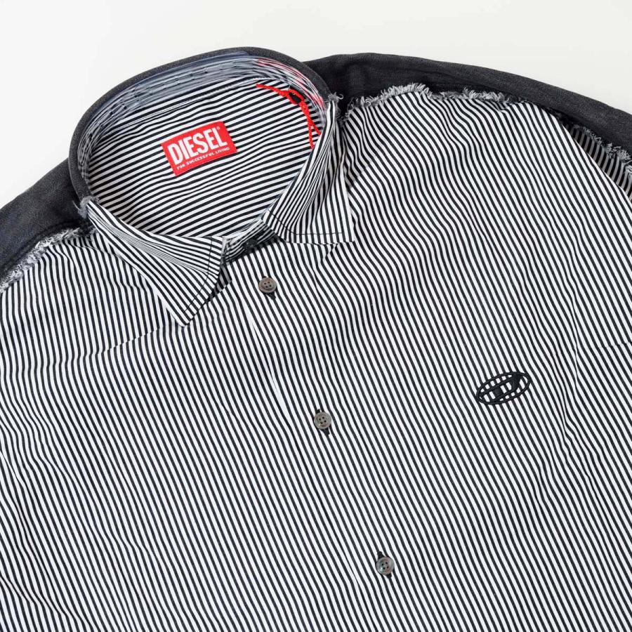 DIESEL（ディーゼル） S-WARH-STRIPE メンズ ストライプ 切替 デニム