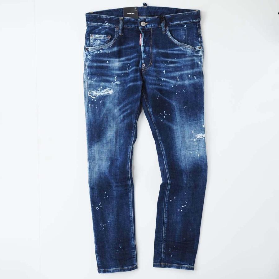 DSQUARED2 ディースクエアード SKATER S74LB1556 メンズ ウォッシュ ペイント加工 スキニー デニムの画像