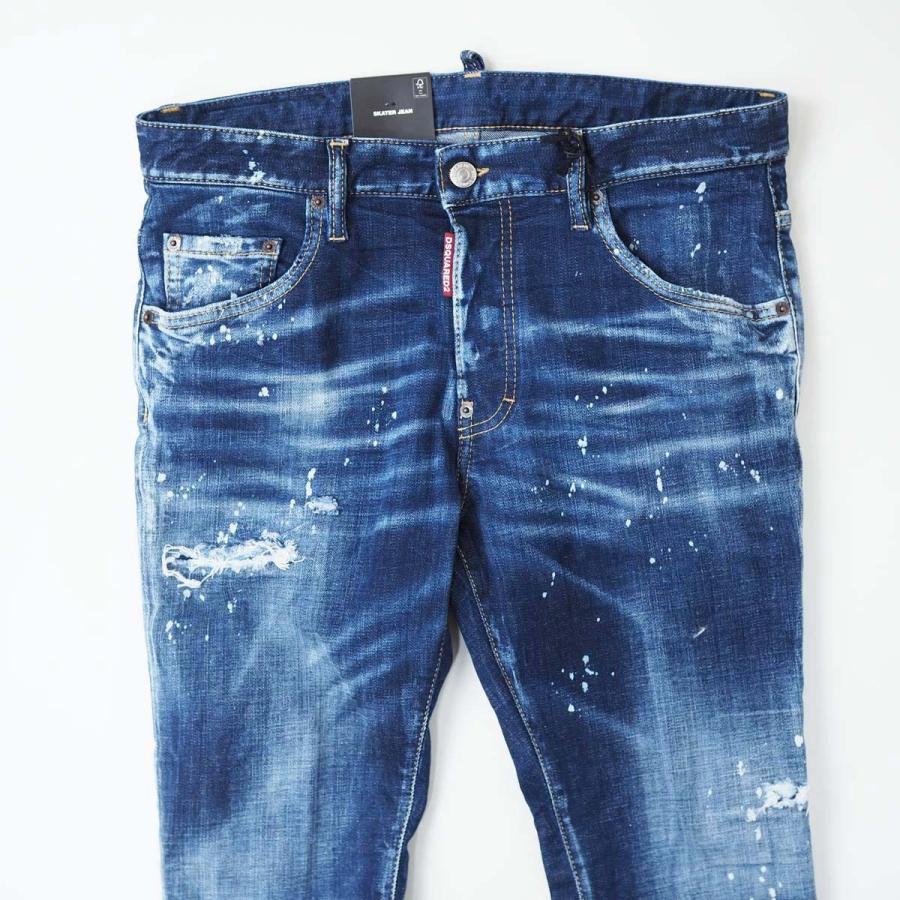 DSQUARED2 ディースクエアード SKATER S74LB1556 メンズ ウォッシュ ペイント加工 スキニー デニムの画像