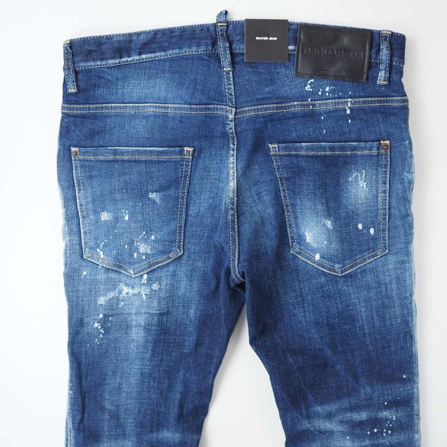 DSQUARED2 ディースクエアード SKATER S74LB1556 メンズ ウォッシュ ペイント加工 スキニー デニムの画像