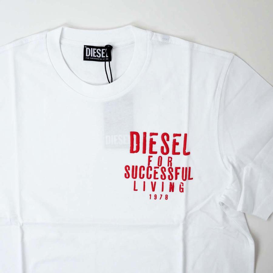 DIESEL（ディーゼル） T-JUST メンズ パフプリント ロゴ 半袖 Tシャツ