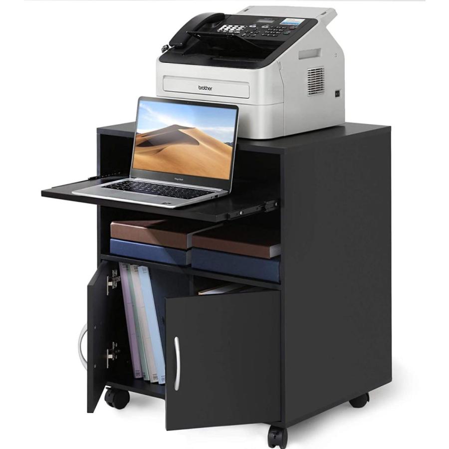 FITUEYES キャビネット プリンター台 プリンターラック オフィスワゴン キャスター付き プリンターワゴン 600*480*741mm