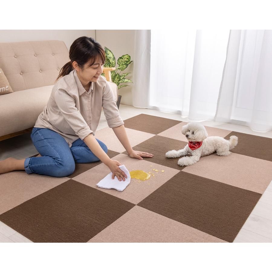 サンコー おくだけ吸着 撥水タイルマット 45×45cm 20枚 単色 負担軽減