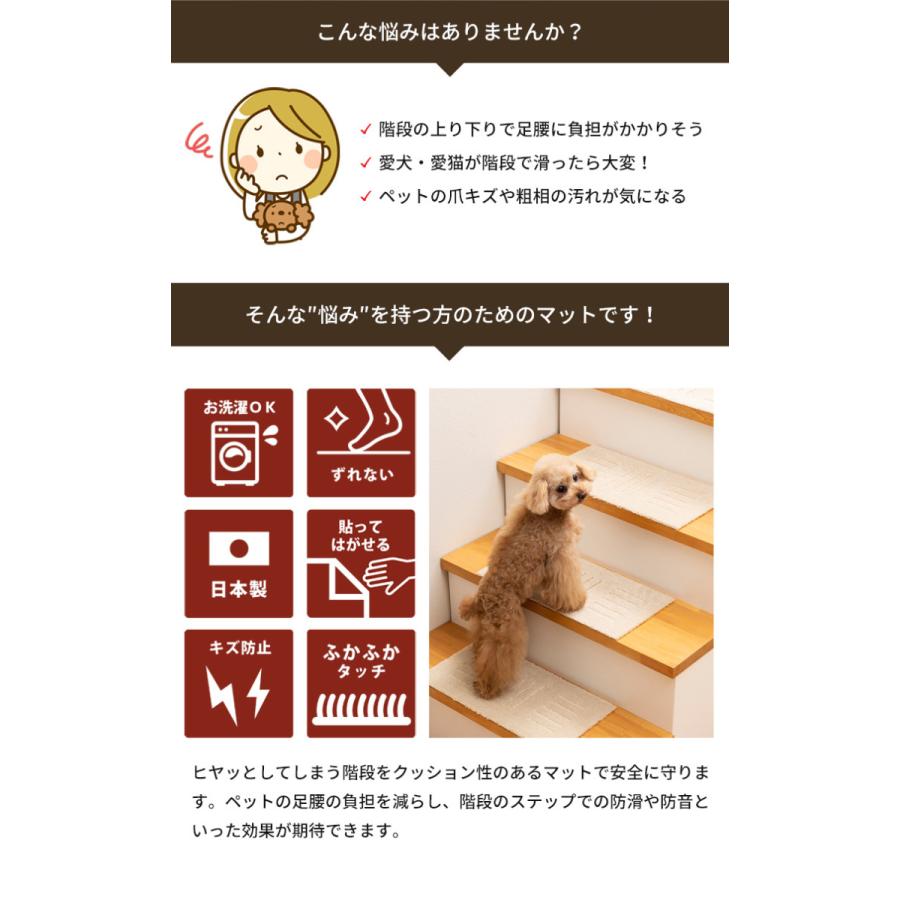 ジョイントペットラグ ピタペトモ ミニ 階段マット 22×45cm 5枚入 |  | 01