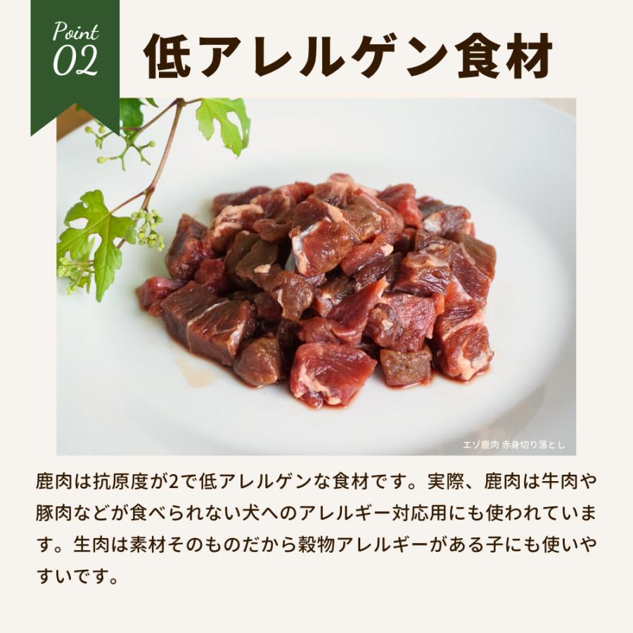 冷凍便 犬用 生肉 鹿肉 赤身 切り落とし 500g（100g×5）エゾ鹿 北海道