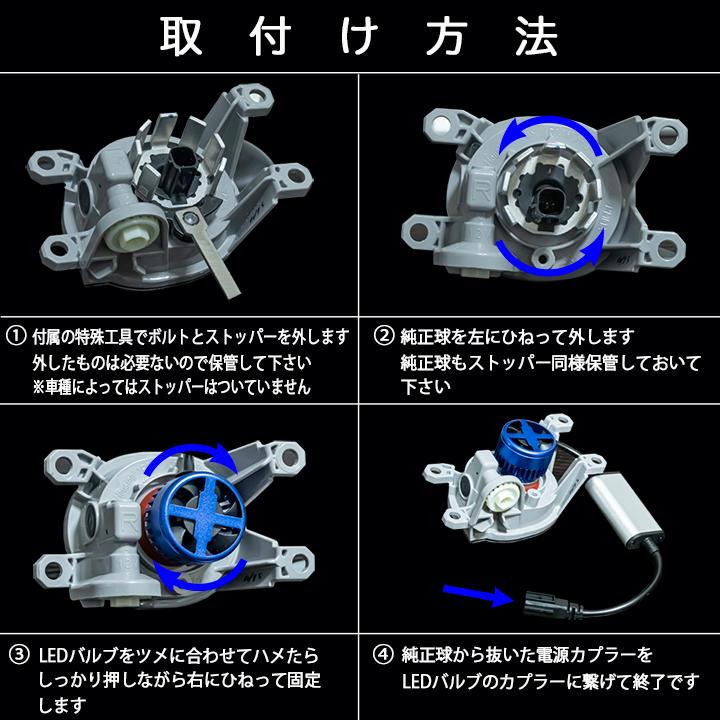 タントカスタム LA650S LA660S 後期 2色切替 L1B 黄色 白色 LED フォグランプ ホワイト イエロー 6000lm 車検対応 カスタム パーツ LEDバルブ 2本組【1年保証】｜five-parts｜06