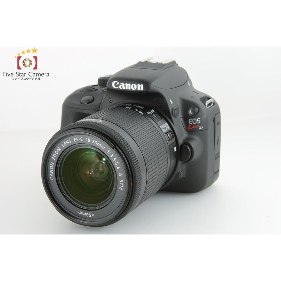 【中古】Canon キヤノン EOS Kiss X7+EF-S 18-55mm f/3.5-5.6 IS STM :Canon-EOS