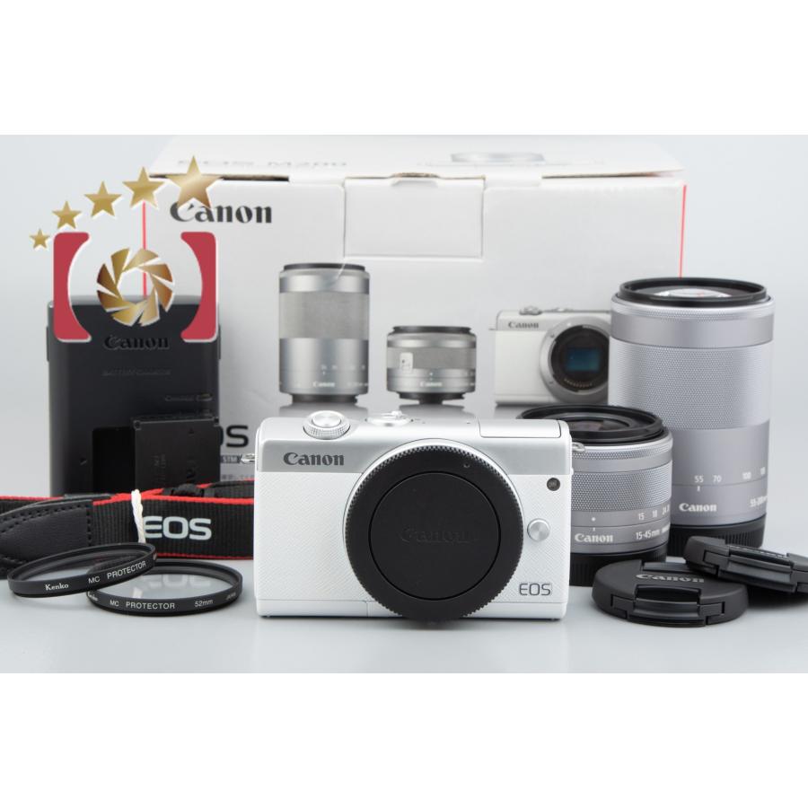 展示品】キヤノン EOS M200 ダブルズームキット ホワイト 【公式通販】