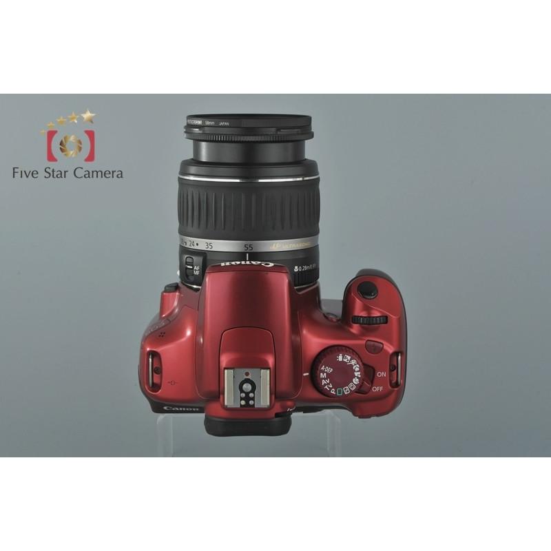 【中古】Canon キヤノン EOS Kiss X50 レッド + EF-S 18-55mm f/3.5-5.6 II USM :canon