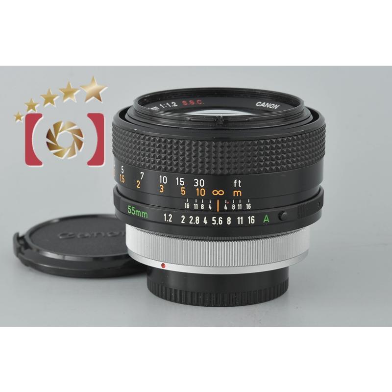 Objectif Canon FD 55mm F/1.2 S.S.C. - Monture FD, Ouverture F/1.2, Filtre 58mm, Japon
