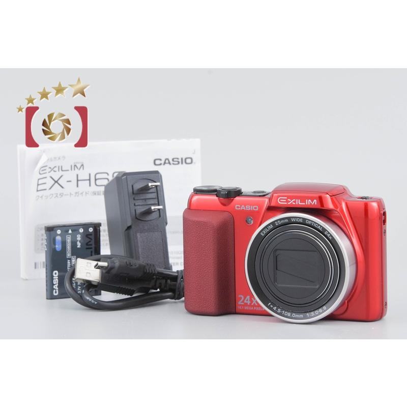 CASIO EXILIM EX-H60 デジタルカメラ 美品 EXILIM 【中古】Casio カシオ EX-H60 レッド コンパクトデジタル