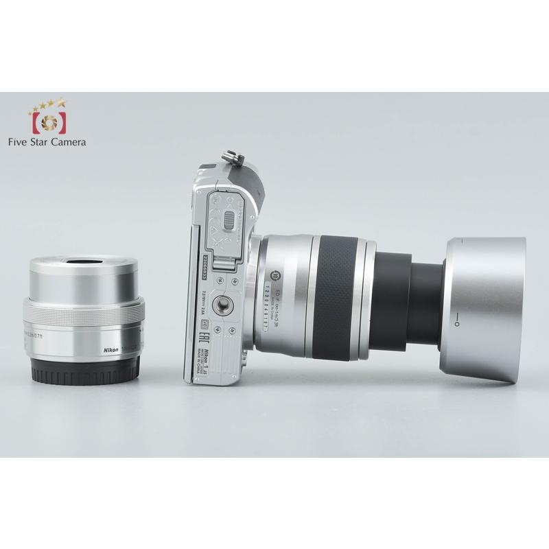 【中古】Nikon ニコン 1 J5 シルバー 標準パワーズームキット シャッター回数僅少 ニコン（Nikon） 【中古】Nikon 1 J5 シルバー ダブルズームレンズ