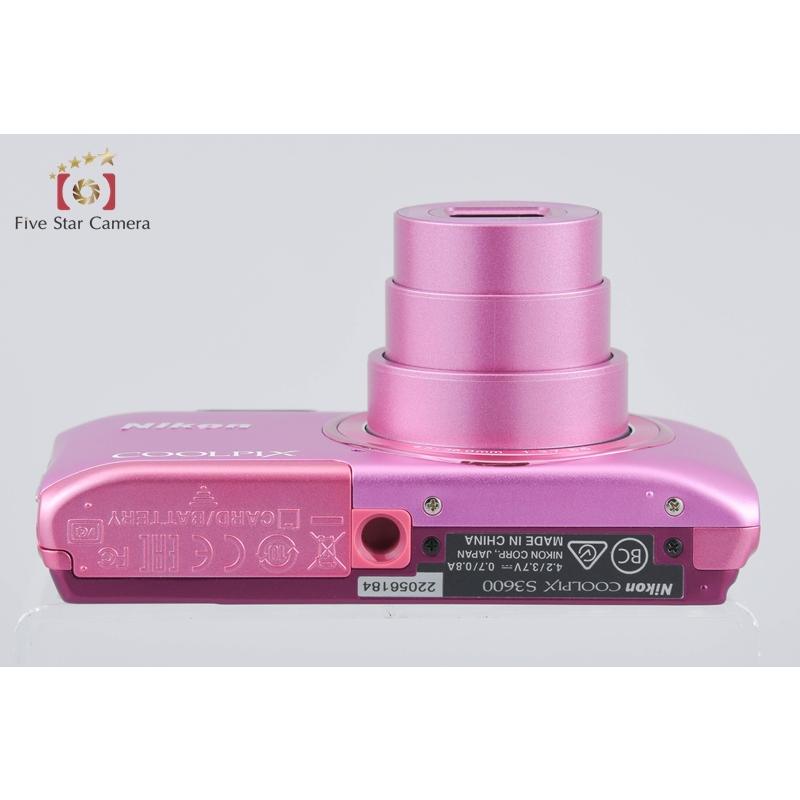 ニコン NIKON COOLPIX S3600 ピンク　動作確認済　中古良品 ニコン（Nikon） 【中古】Nikon COOLPIX S3600 アザレアピンク