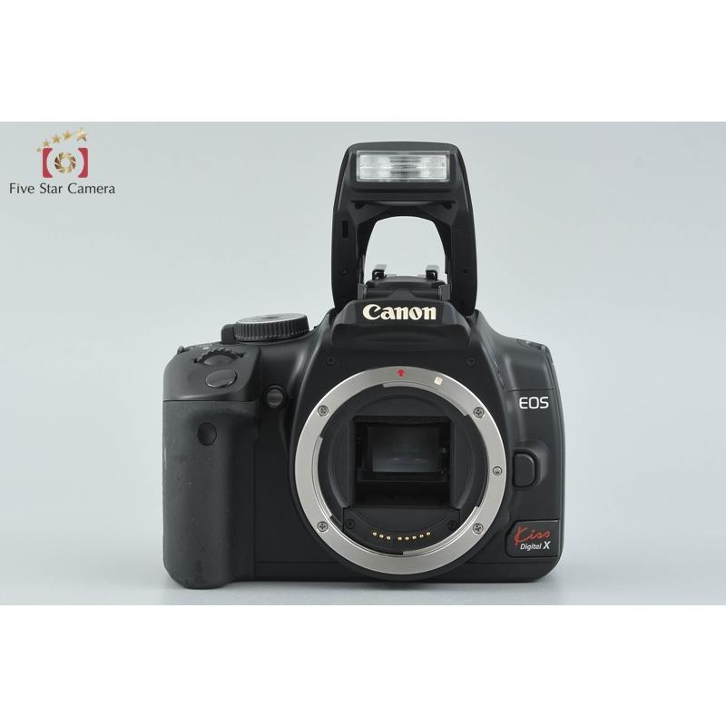 【中古】Canon キヤノン EOS Kiss Digital X ブラック + EF-S 18-55mm f/3.5-5.6 II USM + EF 55-200mm f/4.5-5.6 II USM | キヤノン | 01