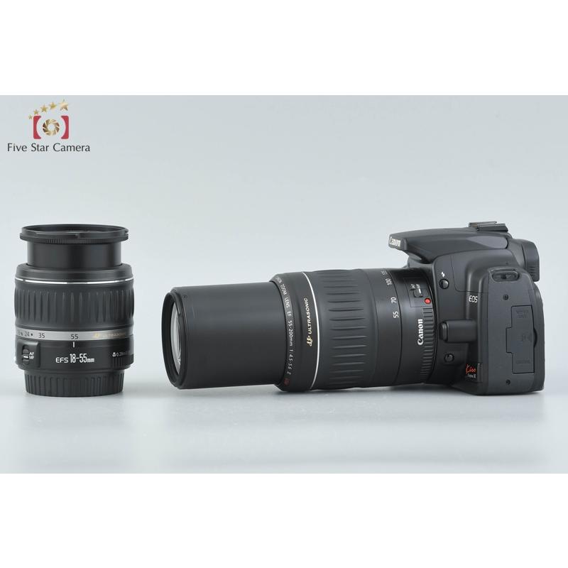 【中古】Canon キヤノン EOS Kiss Digital X ブラック + EF-S 18-55mm f/3.5-5.6 II USM + EF 55-200mm f/4.5-5.6 II USM | キヤノン | 03