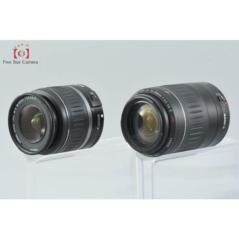 【中古】Canon キヤノン EOS Kiss Digital X ブラック + EF-S 18-55mm f/3.5-5.6 II USM + EF 55-200mm f/4.5-5.6 II USM | キヤノン | 08