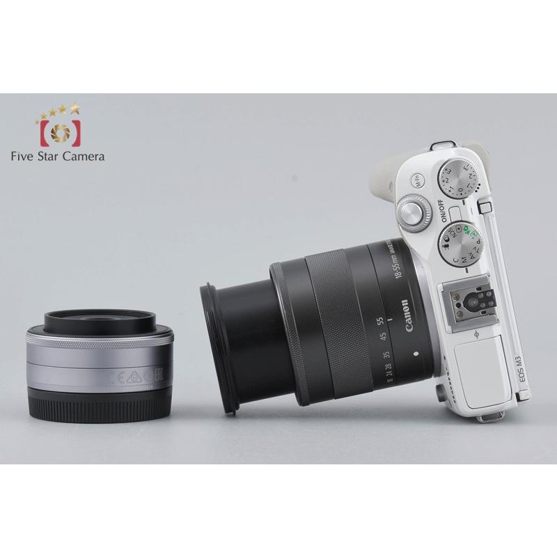 Canon EOS M3 ホワイト レンズ2本付き キヤノン（Canon） 【中古】Canon EOS M3 ホワイト ダブルレンズキット