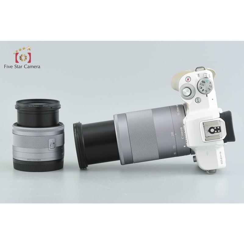 中古】Canon キヤノン EOS Kiss M ダブルズームレンズキット ホワイト