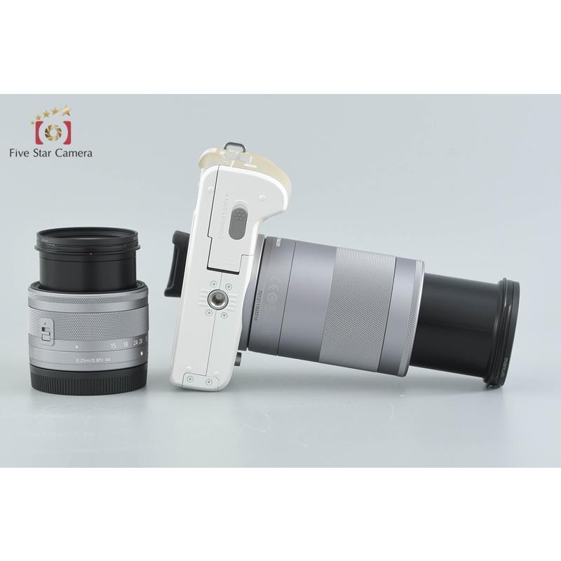 中古】Canon キヤノン EOS Kiss M ダブルズームレンズキット ホワイト