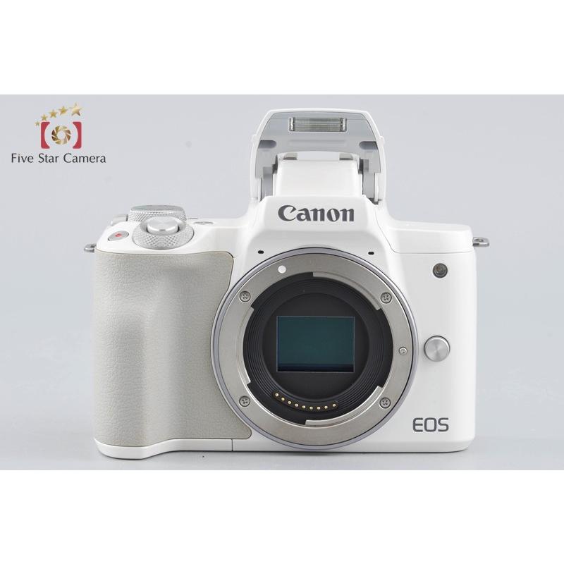 【中古】Canon キヤノン EOS Kiss M ダブルズームキット ホワイト 元箱付き キヤノン（Canon） 【中古】Canon EOS Kiss M ダブルズームレンズ