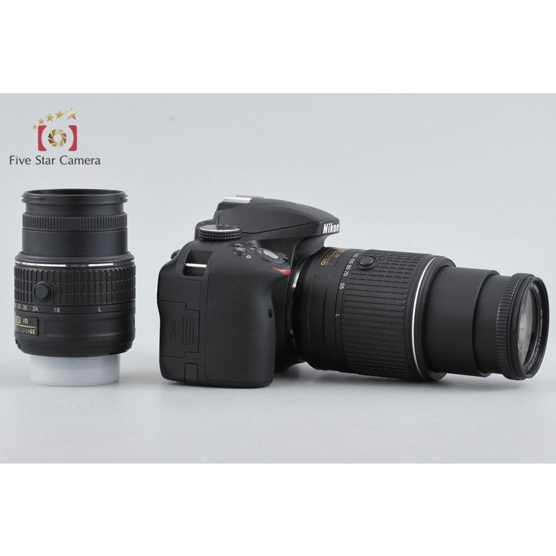 ニコン D3300 ダブルズームキット ブラック 一眼レフ カメラ 中古 ニコン（Nikon） 【中古】Nikon D3300 ダブルズームキット ブラック