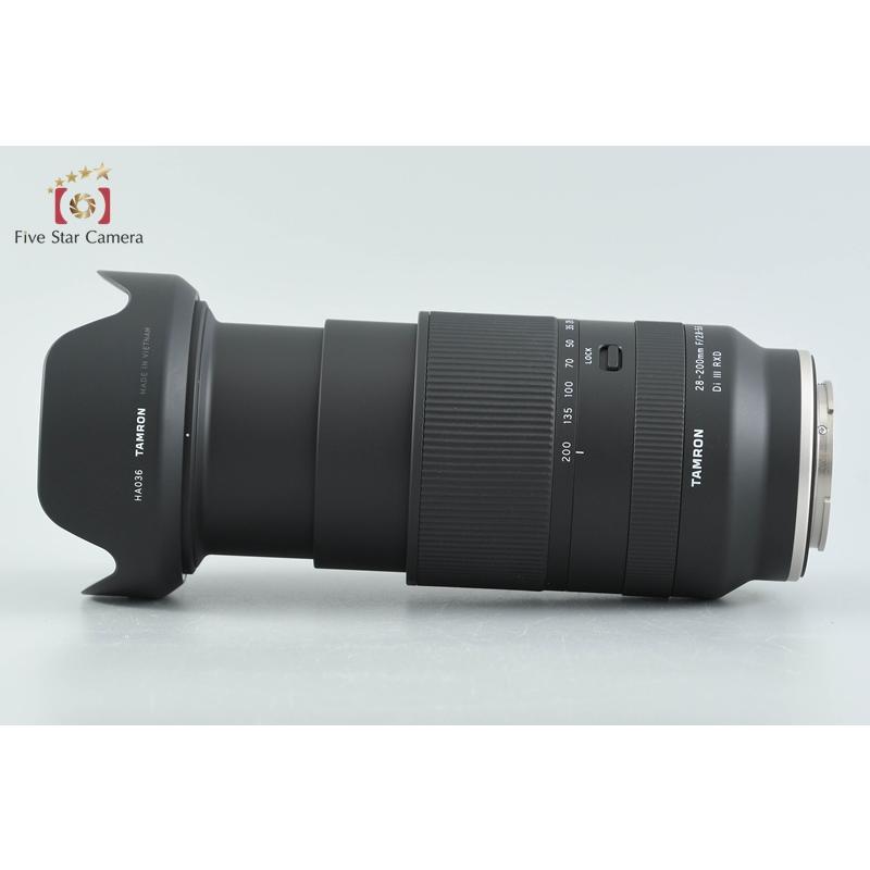 【中古】TAMRON タムロン A071 28-200mm f/2.8-5.6 Di III RXD ソニーEマウント用 元箱付きの画像