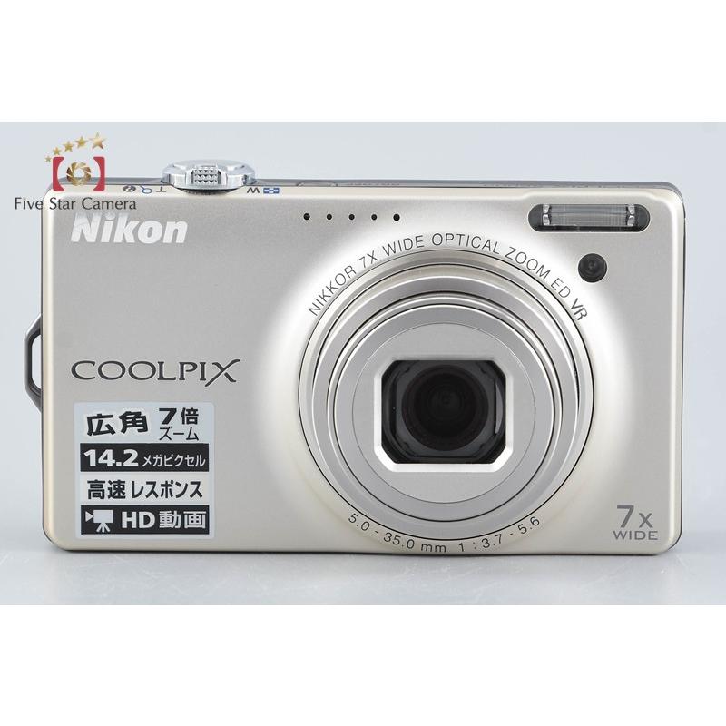 【美品】NIKON COOLPIX S6000 シルバー 動作確認済み デジカメ ニコン（Nikon） 【中古】Nikon COOLPIX S6000 シャンパンシルバー