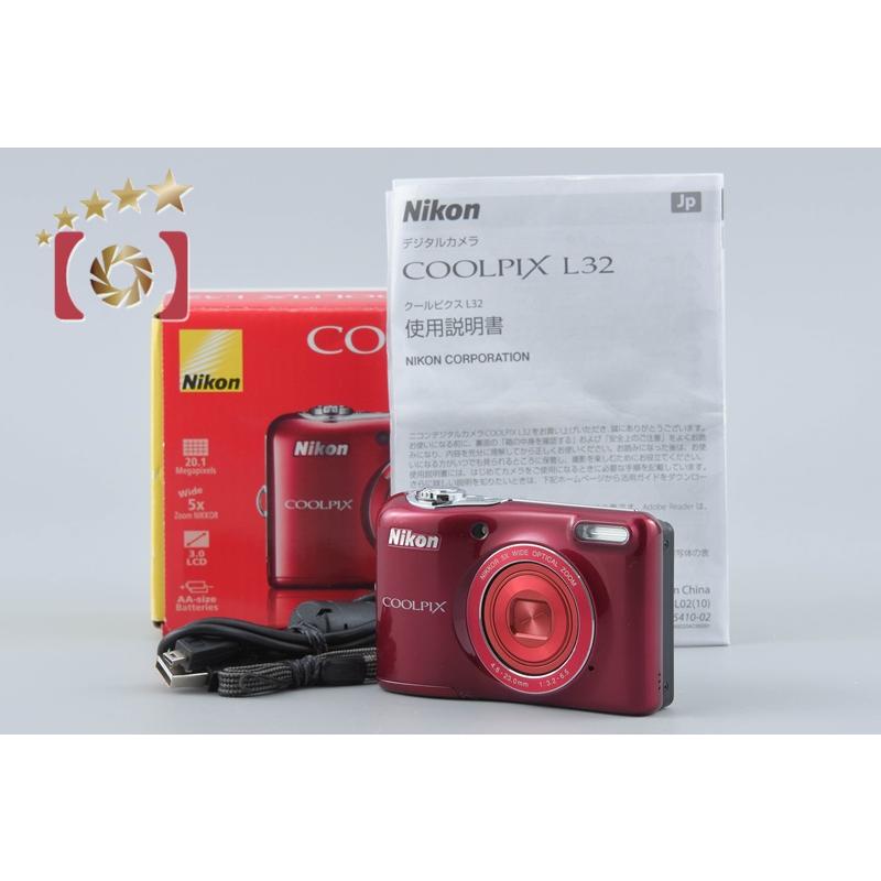【極美品】Nikon COOLPIX L32 レッド コンパクトデジタルカメラ ニコン（Nikon） 【中古】Nikon COOLPIX L32 レッド コンパクト