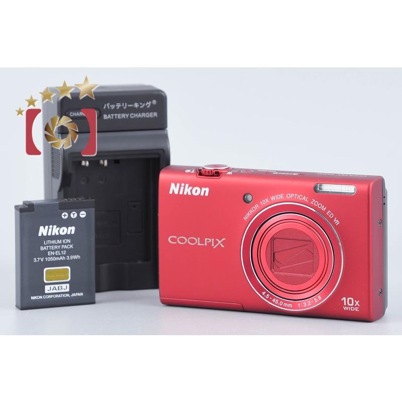 【美品】Nikon COOLPIX S6200 ブリリアントレッド 付属品有り ニコン（Nikon） 【中古】Nikon COOLPIX S6200 ブリリアントレッド