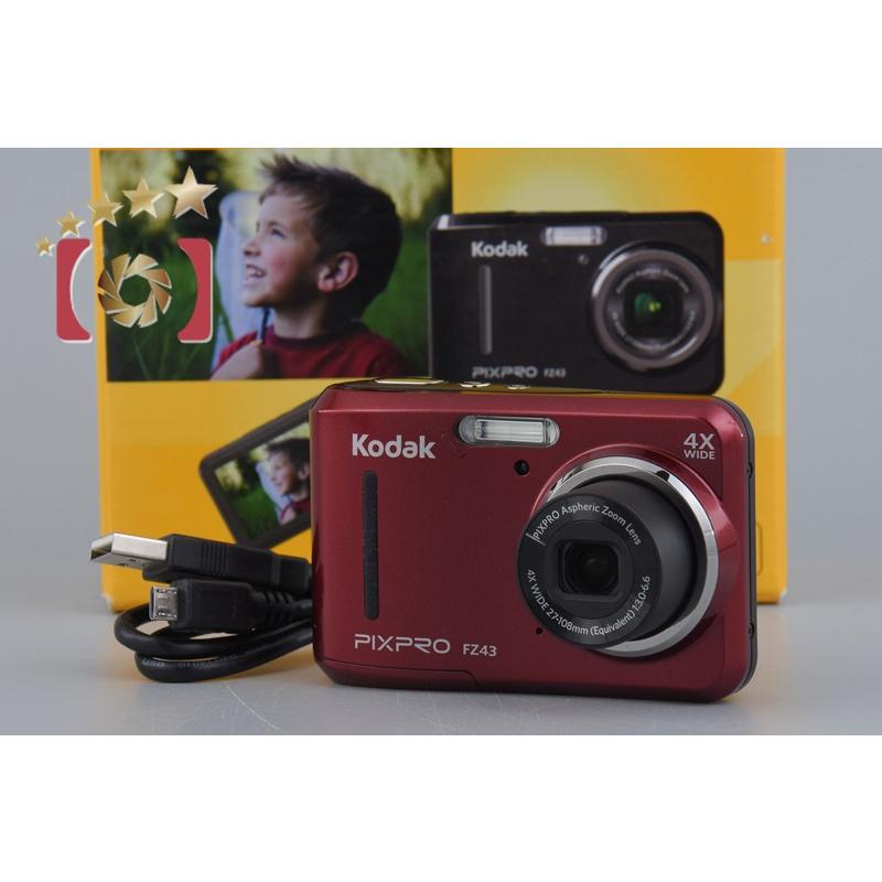 【動作良好】Kodak PIXPRO FZ43 レッド コンパクトデジタルカメラ コダック デジカメ FZ43RD レッド PIXPRO FZ43 乾電池対応 1600