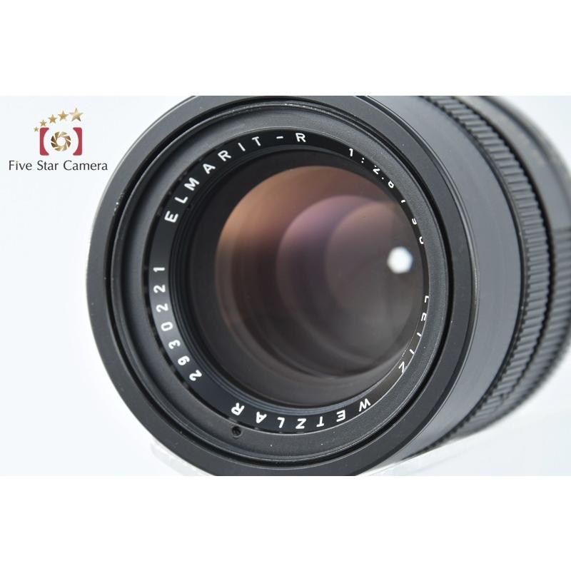 【中古】Leica ライカ ELMARIT-R 90mm f/2.8 赤 フィート 3カム 希少品 2023.12月 オーバーホール済み Elmarit-R 90mm f2.8 (3 cam) Red Scale – FLASHBACK CAMERA