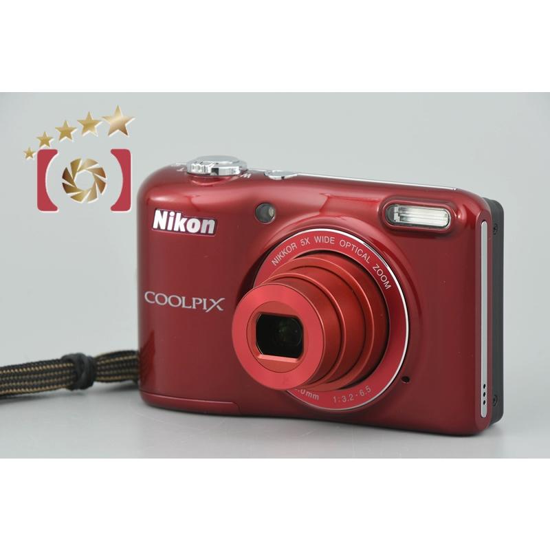 COOLPIX 【中古】Nikon ニコン L28 レッド コンパクトデジタルカメラ